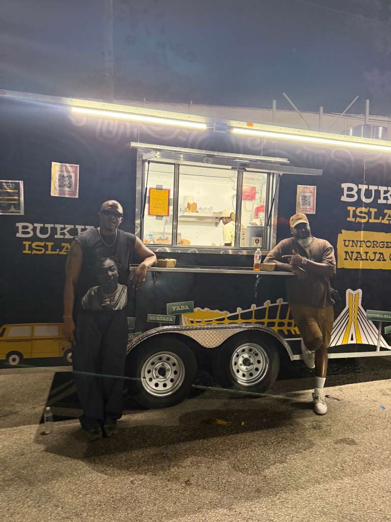 Team members at the food truck